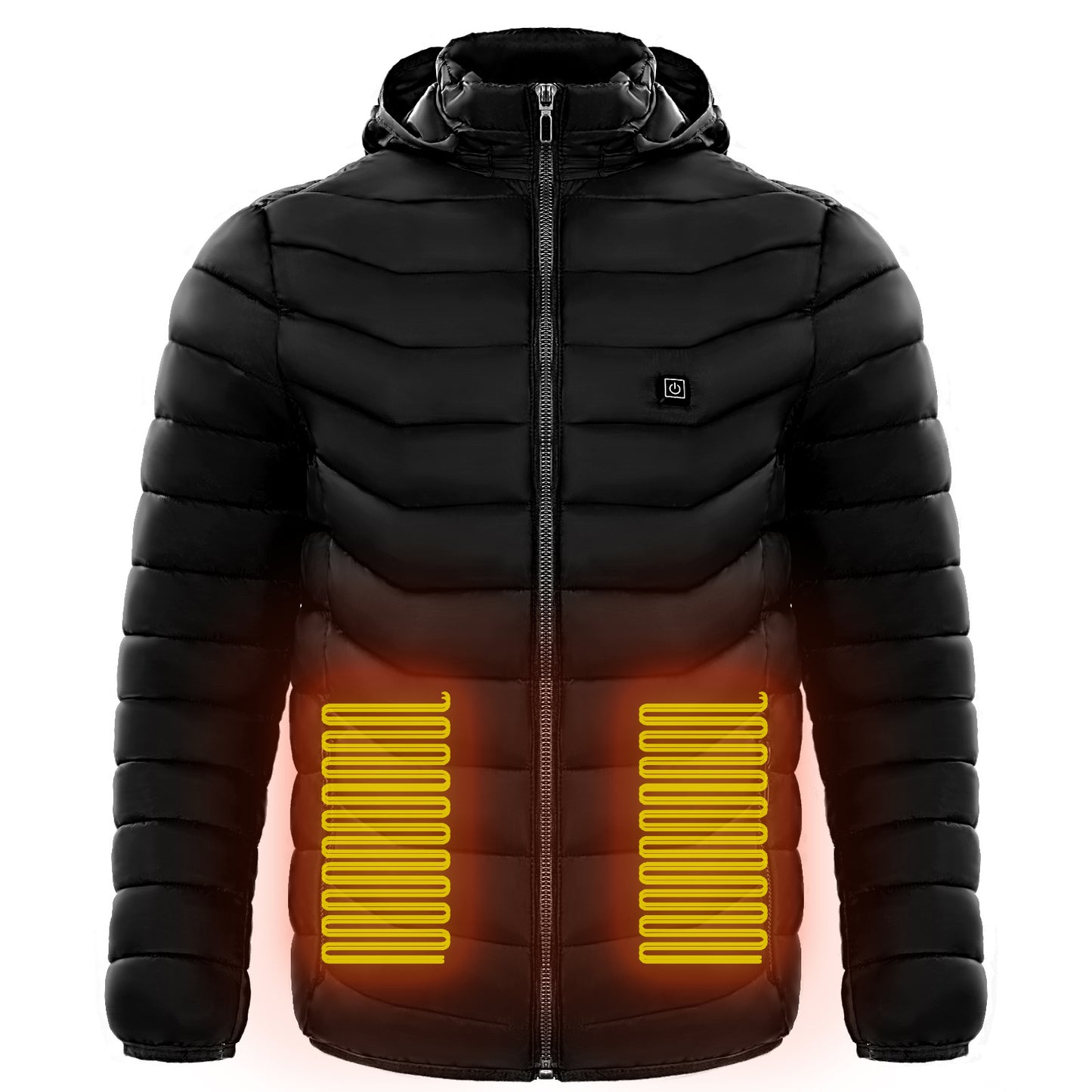 unisex Heated Puffer Jacket Electric Heating Coat Insulated Hood Windbreaker 9Heat Zones