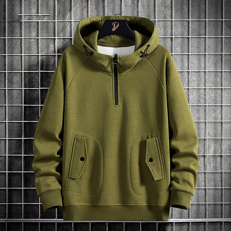Fashion Men's Knitted Cotton Hooded Sweater