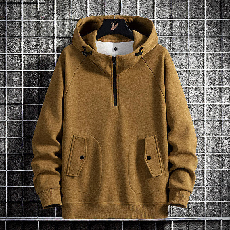 Fashion Men's Knitted Cotton Hooded Sweater